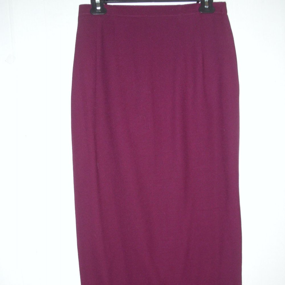 talbots Dark Plum Wool Long Full Solid Classic Style Maxi Skirt Size: US